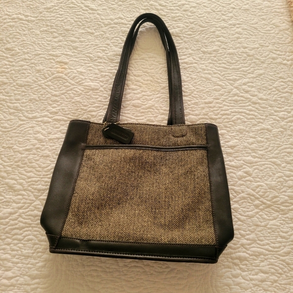 Vintage COACH 6127 Bleecker Tweed & Leather Tote - Picture 1 of 12